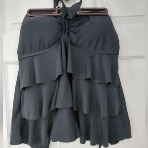 Catalina Black Asymmetrical Layered Bathing Suit Top